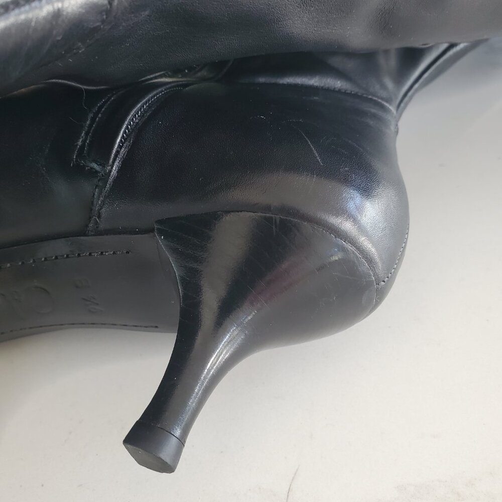 Stunning Cole Haan NikeAir Black Leather Kitten Heel Boots Needs Sole Repair 9.5 - Picture 8 of 13